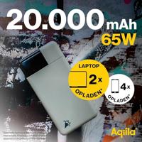 Aqiila B20+M Powerbank 20000 mAh LiPo USB-A, USB-C Mosgroen - thumbnail