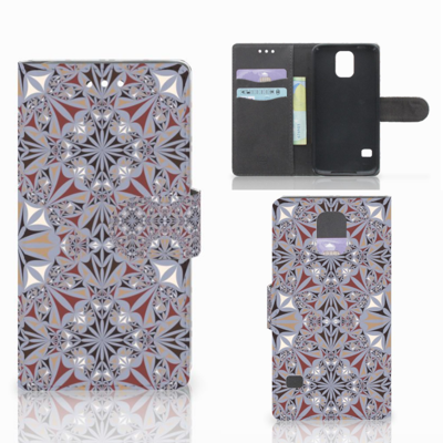 Samsung Galaxy S5 | S5 Neo Bookcase Flower Tiles Samsung Galaxy S5 | S5 Neo Bookcase Flower Tiles