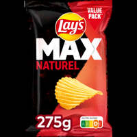 Lay&apos;s Max Ribbel Chips Naturel 275 gr bij Jumbo - thumbnail
