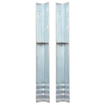 VidaXL Grondanker l-vormig 5x5x50 cm gegalvaniseerd staal 2 st