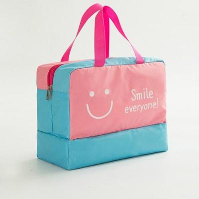 Mode mannen en vrouwen reizen waterdichte opslag zak Oxford doek reistas zwemmen zak strand tas (roze smiley gezicht)