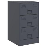 Nachtkastjes 2 st 34,5x39x62 cm staal antracietkleurig - thumbnail