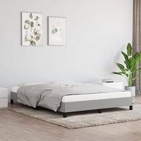 Bedframe zonder matras stof lichtgrijs 140x190 cm - thumbnail