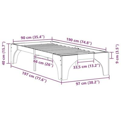 Bedframe met opslag Bruin 90 x 190 cm Massief grenenhout Bedframe met opslag Bruin 90 x 190 cm Massief grenenhout