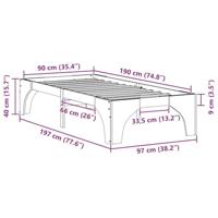 Bedframe met opslag Bruin 90 x 190 cm Massief grenenhout - thumbnail