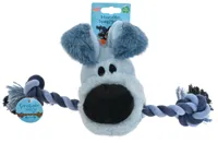 Hondenspeelgoed woezel pluche+flosstouw 35cm - thumbnail