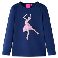 VidaXL Kindershirt met lange mouwen 128 marineblauw - thumbnail