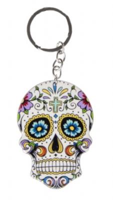 Lg-imports Sleutelhanger Doodshoofd 7 X 5 Cm Wit