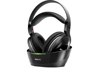 Philips Kabelloser TV Kopfhörer Over Ear SHD8850/12 Wireless HiFi Kopfhörer (Exzellenter Sound, Hi-Res Audio, 30 m Reichweite, Dockingstation, Velours-Ohrpolster) Schwarz