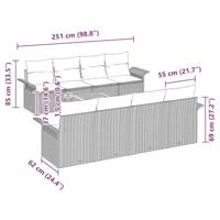 Tuinbankenset met kussen 9 pcs Zwart poly rattan - thumbnail