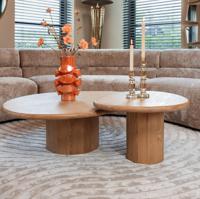 Richmond Organische Salontafel 'Oakley' Eikenhout, Set van 2 stuks - thumbnail