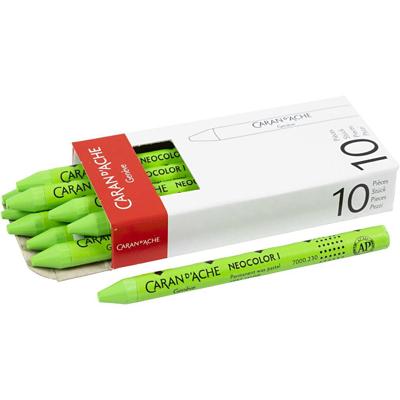 Caran Dache Caran d'ache neocolor i, l: 10 cm, dikte 8,5 mm, yellow green (230), 10 stuk/ 1 doos