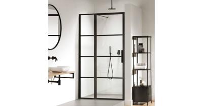 Sealskin SOHO draaideur met vast paneel rechts incl. antikalk 120x210cm zwart