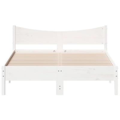 Bedframe zonder matras massief grenenhout wit 140x190 cm