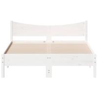 Bedframe massief grenenhout wit 140x190 cm - thumbnail