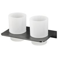 Bekerhouder Haceka Redefine Dubbel Alu Mat Zwart - thumbnail