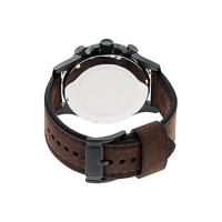 Fossil JR1487 Horloge Nate Chrono staal-leder zwart-bruin 50 mm - thumbnail