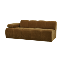 Woood Mojo 2-zits bank arm links ribstof Honinggeel - thumbnail