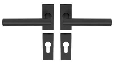 Deurkruk op rozet TIPO zwart rechthoekig rozet PC