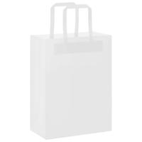 VidaXL Papieren zakken 250 st met hengsels 21x11x28 cm wit - thumbnail