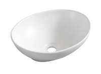 Barco waskom ovaal 40 x 33 x 14,5 cm keramiek mat wit - thumbnail