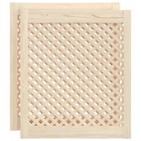 Kastdeuren met latwerk 2 st 59,5x69 cm massief grenenhout - thumbnail