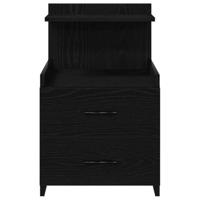 Nachtkastje met 2 lades 40x36,5x62 cm zwart - thumbnail