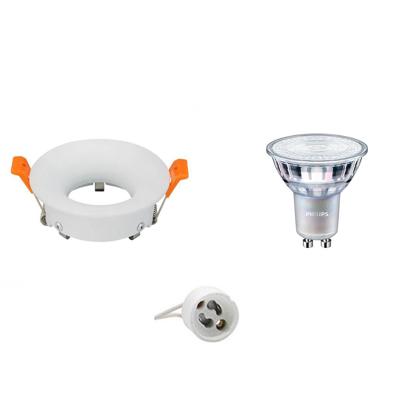LED Spot Set - GU10 Fitting - Inbouw Rond - Mat Wit - Ø85mm - Philips - MASTER 927 36D VLE - 4.9W - Warm Wit 2200K-2700K - DimTone Dimbaar