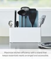 Yamazaki Keukengerei en Snijplank Houder - Tower - Wit - thumbnail