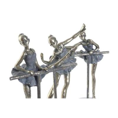 Decoratieve figuren Home ESPRIT Grijs Gouden Balletdanseres 14 x 8 x 20 cm (3 Stuks)
