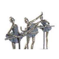 Decoratieve figuren Home ESPRIT Grijs Gouden Balletdanseres 14 x 8 x 20 cm (3 Stuks) - thumbnail