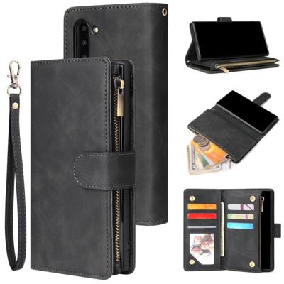 Voor Galaxy Note 10 multifunctionele retro Frosted horizontale Flip lederen draagtas met kaartsleuf & houder & rits portemonnee & foto frame & Lanyard