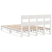 Bedframe zonder matras massief grenenhout wit 140x190 cm - thumbnail