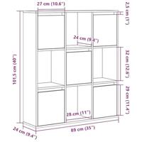 Boekenkast 89x24x101,5 cm bewerkt hout bruin eikenkleurig - thumbnail