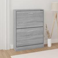 Schoenenkast 59x17x81 cm bewerkt hout grijs sonoma - thumbnail
