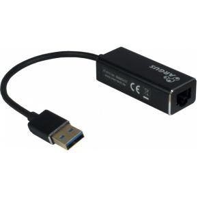 Inter-Tech ARGUS IT-810 USB 3.0 RJ-45 Zwart kabeladapter/verloopstukje