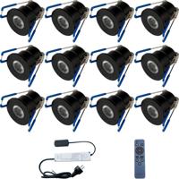 Velvalux LED Veranda Spot Set - 12 Stuks - 3W - 3000K - Dimbaar - IP65 - thumbnail