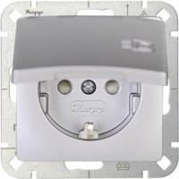 Kopp 920820000 Wandcontactdoos met randaarde en klapdeksel Inzetstuk 1-voudig HK05 Zilver 1 stuk(s) - thumbnail