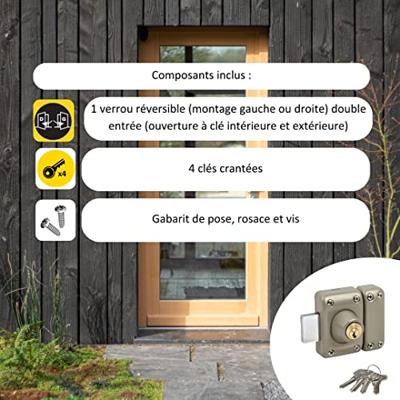 Slot Yale YV25DE-45 Beige Metaal 19,5 x 7 x 14 cm Deuren Ø 23 mm