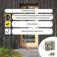 Slot Yale YV25DE-45 Beige Metaal 19,5 x 7 x 14 cm Deuren Ø 23 mm - thumbnail