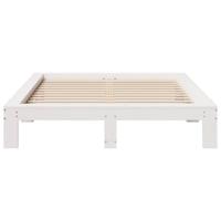 Bedframe zonder matras massief grenenhout wit 135x190 cm - thumbnail