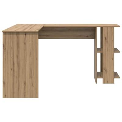 Hoekbureau met opslageenheid met plank artisanaal eikenkleurig - thumbnail
