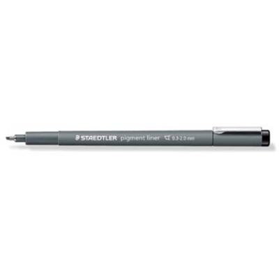 Staedtler pigment liner fineliner, beitelpunt, schrijfbreedte 2 mm, zwart