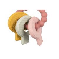 Little Dutch Bijtring Silicone Sleutelbos Roze - thumbnail