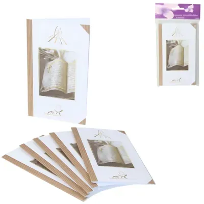Kaarten religie wit/bruin 17 cm DIY set van 6 | 24 stuks