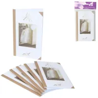 Kaarten religie wit/bruin 17 cm DIY set van 6 | 24 stuks - thumbnail
