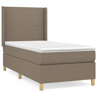 Boxspring met matras stof taupe 90x200 cm - thumbnail
