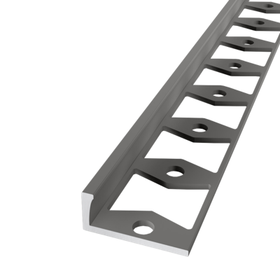 Küberit - In-egaliseer eindprofiel 307 tot 6mm PVC RVS (250 cm)