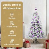 VidaXL Kunstmatige inklapbare kerstboom wit 120 cm pe en pvc - thumbnail