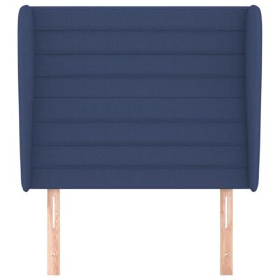 Hoofdbord met randen 83x23x118/128 cm stof blauw